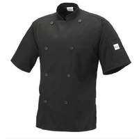 Mercer Culinary Genisis Unisex Black Short Sleeve Chef Jacket - XL - M61012BK1X