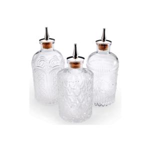 Mercer Culinary Barfly Retro Style 3 Piece Glass Bitter Bottle Set - M37195