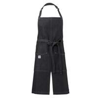 Mercer Culinary Metro Edge Black Denim Apron Split Front with 2 Large Pockets - M63203BKD 