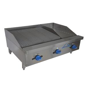 Comstock Castle 36" Wide Manual Griddle & Radiant Rock Charbroiler Combo - FHP36-12-2RB