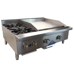 Comstock Castle 36" Wide Gas Manual Griddle & Two Burner Hot Plate Combo - CS12HP-24G