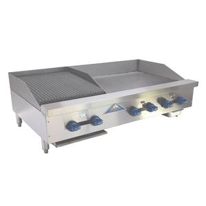 Comstock Castle 48" Wide Gas Manual Griddle & Radiant Charbroiler Combo - 3248-30-1.5RB