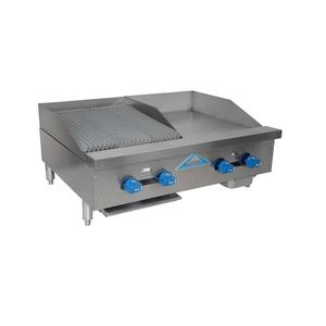 Comstock Castle 36" Wide Gas Manual Griddle & Radiant Charbroiler Combo - 3236-18-1.5RB