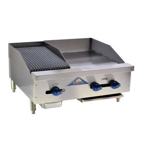 Comstock Castle 30" Wide Gas Countertop Charbroiler & Griddle Combo - 3230-18-1RB