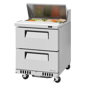 Turbo Air 28" Wide 6.5 Cubic Foot Sandiwch Salad Prep Table - TST-28SD-D2-FB-N