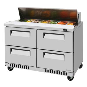 Turbo Air 48" 11.1 Cubic Foot Four Drawer Sandwich Salad Prep Cooler - TST-48SD-D4-FB-N