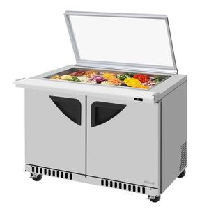 Turbo Air 48" 11 Cubic Foot 18 Pan Mega Top Sandwich Salad Prep Table - TST-48SD-18-FB-N-GL