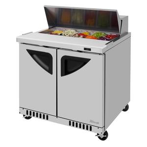 Turbo Air 36in Wide 8.8cuft 10 Pan Sandwich Salad Prep Table - TST-36SD-FB-N 