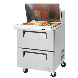 Turbo Air 27.5in Wide 12 Pan Mega Top Sandwich Salad Prep Cooler - TST-28SD-12-D2-N 