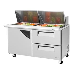 Turbo Air 60in 19cuft 24 Pan Mega Top Sandwich Salad Prep Table - TST-60SD-24-D2-N 