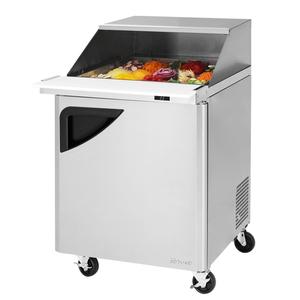 Turbo Air 28" 12 Pan Mega Top Sandwich Salad Prep Table With Slide Lid - TST-28SD-12-N-SL