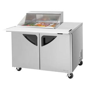 Turbo Air 48in 8 Pan Sandwich Salad Prep Table With Clear Lid - TST-48SD-08S-N-CL 