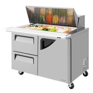 Turbo Air 48in 15cuft 18 Pan Mega Top Sandwich Salad Prep Table - TST-48SD-18-D2R-N 