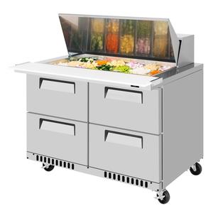 Turbo Air 48" 18 Pan Mega Top Four Drawer Sandwich Salad Prep Table - TST-48SD-18-D4-FB-N