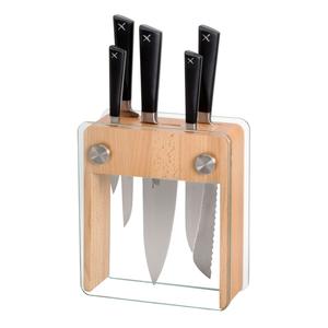 Mercer Culinary ZüM® 6-Piece Knife Wooden & Glass Block Set - M19105