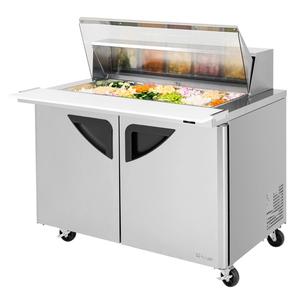 Turbo Air 48in 18 Pan Mega Top Sandwich Salad Prep Table With Clear Lid - TST-48SD-18-N-CL 