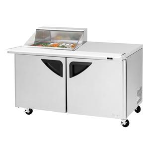 Turbo Air 60" 12 Pan Mega Top Sandwich Salad Prep Table With Clear Lid - TST-60SD-12M-N-CL