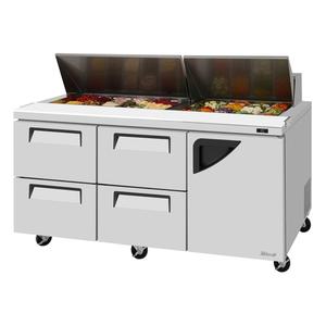 Turbo Air 72" 23 Cubic Foot 18 Pan Sandwich Salad Prep Table - TST-72SD-D4R-N