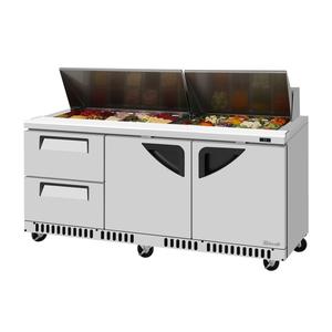 Turbo Air 72in 17.6cuft 18 Pan Sandwich Salad Prep Table - TST-72SD-D2LR-FB-N 