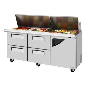 Turbo Air 72" 23 Cubic Foot 30 Pan Mega Top Sandwich Salad Prep Table - TST-72SD-30-D4R-N