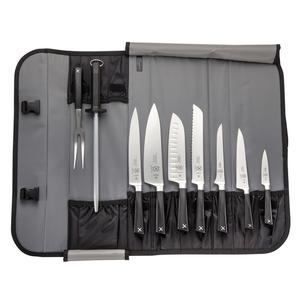 Mercer Culinary ZüM® 10-Piece German Steel Knife Roll Set w/ Storage Roll - M21840