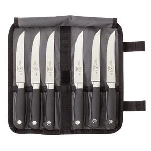 Mercer Culinary Genesis® 7-Piece Steak Knife Set with Heavy Duty Storage Roll - M21920 