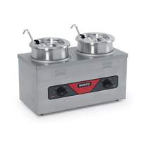 Nemco 4qt Twin Cooker Warmer with Inset, Ladle, and Cover - 6120A-CW-ICL 