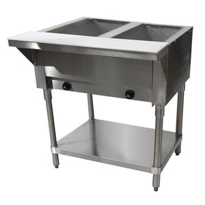 Advance Tabco 32in 2 Well Natural Gas Hot Food Table with Stainless Steel Top - HF-2G-NAT 