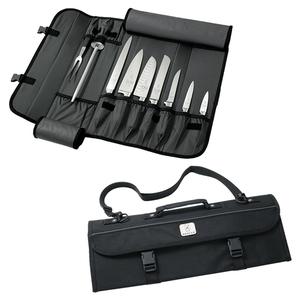 Mercer Culinary Black Heavy-Duty Hook-and-Loop 10-Knife Storage Roll - M30110M 