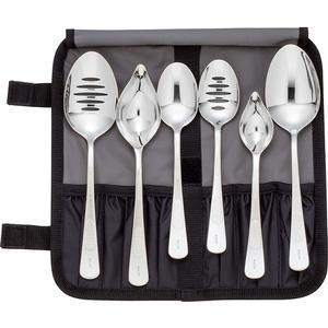 Mercer Culinary 7-Piece Plating Spoon Set w/ Heavy Duty Storage Roll - M35151