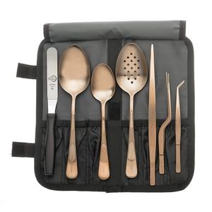 Mercer Culinary 8-Piece Plating Spoon Set w/ Heavy Duty Storage Roll - M35156RG