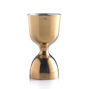 Mercer Culinary Barfly Heavy Duty Gold Plated 1 & 2 oz. Straight Rim Jigger - M37006GD