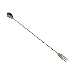 Mercer Culinary Barfly 15.7in Stainless Steel Twisted Bar Spoon with Fork End - M37016BK 