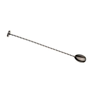 Mercer Culinary Barfly 11.8in Stainless Steel Twisted Bar Spoon with Muddler - M37018BK 