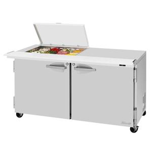 Turbo Air 60.25" Mega Top Sandwich Salad Prep Table Work Station - PST-60-2M-N-FCL