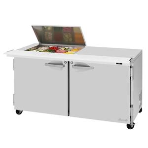 Turbo Air 60.25" Mega Top Sandwich Salad Prep Table Work Station - PST-60-2M-N-FL