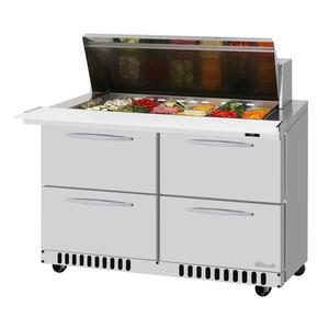 Turbo Air 48.25" 18 Pan Four Drawer Mega Top Sandwich Salad Prep Table - PST-48-18-D4-FB-N