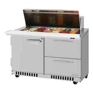 Turbo Air 48.25" 18 Pan Two Drawer Mega Top Sandwich Salad Prep Table - PST-48-18-D2R(L)-FB-N