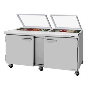 Turbo Air 72" 18 Pan Sandwich Salad Prep Table With Glass Lids - PST-72-N-GL