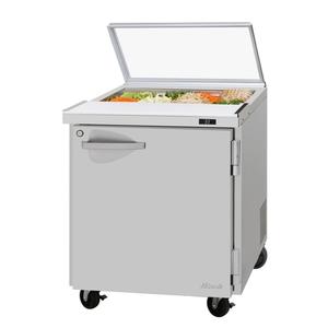 Turbo Air 27.5in 8 Pan Sandwich Salad Prep Table With Glass Lid - PST-28-N-GL 