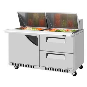 Turbo Air 60in 24 Pan Mega Top Sandwich Salad Prep Table With Drawers - TST-60SD-24-D2R(L)-FB-N 