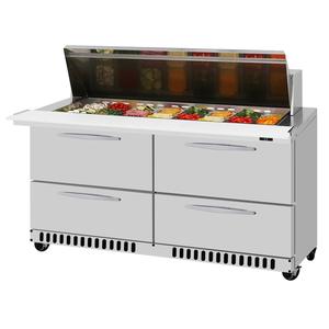 Turbo Air 60.25" Four Drawer 24 Pan Mega Top Sandwich Salad Prep Table - PST-60-24-D4-FB-N