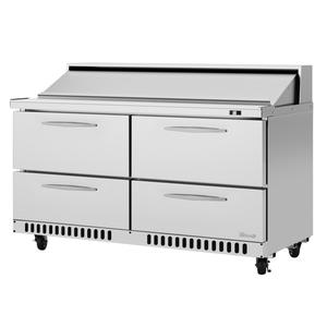 Turbo Air 60.25" Four Drawer 16 Pan Sandwich Salad Prep Table - PST-60-D4-FB-N