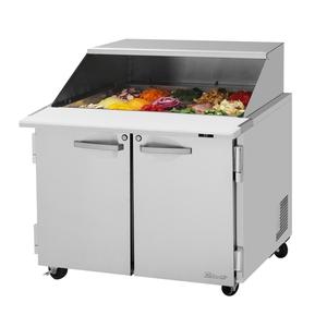 Turbo Air 36.25" 15 Pan Mega Top Sandwich Salad Prep Table - PST-36-15-N-SL