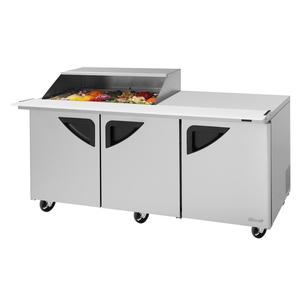 Turbo Air 72" 18 Pan Mega Top Sandwich Salad Prep Table Work Station - TST-72SD-18M-N-SL(-LW)