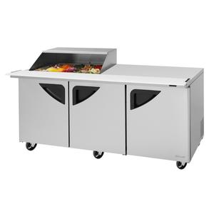 Turbo Air 72" 15 Pan Mega Top Sandwich Salad Prep Table Work Station - TST-72SD-15M-N-SL(-LW)