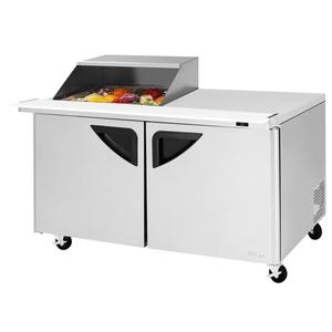 Turbo Air 60" 12 Pan Mega Top Sandwich Salad Prep Table Work Station - TST-60SD-12M-N-SL(-LW)