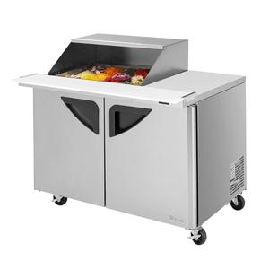 Turbo Air 48in 12 Pan Mega Top Sandwich Salad Prep Table Work Station - TST-48SD-12M-N-SL(-LW) 