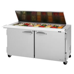 Turbo Air 60" 24 Pan Mega Top Sandwich Salad Prep Table With Flat Lids - PST-60-24-N-FL