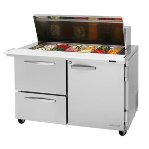 Turbo Air 48.25" Two Drawer 18 Pan Mega Top Sandwich Salad Prep Table - PST-48-18-D2R(L)-N